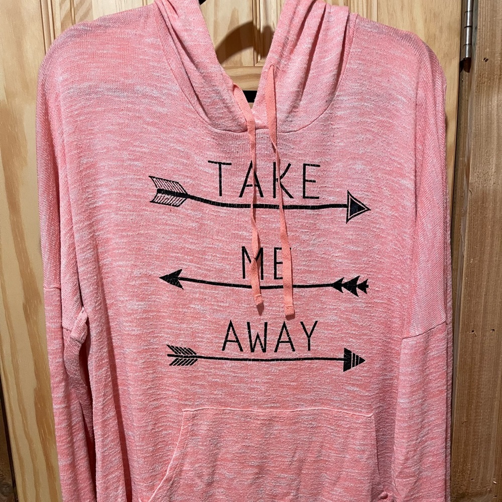 3/$10 Lightweight Pink and White Hoodie